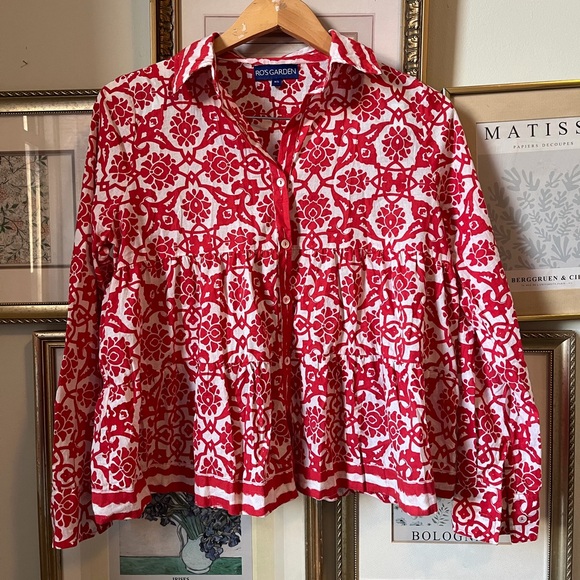 Ro’s Garden Floral Button Up Blouse XS - Picture 1 of 7